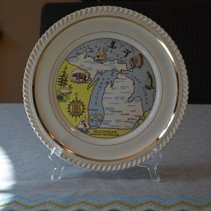 Michigan Collector's Plate, Vintage by Pearl China
